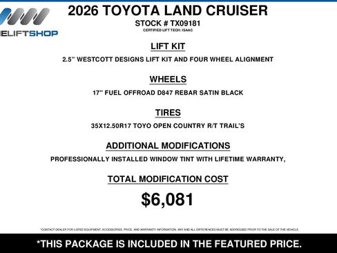 Used 2026 Toyota Land Cruiser w/ Premium Package AWD/4WD image 2
