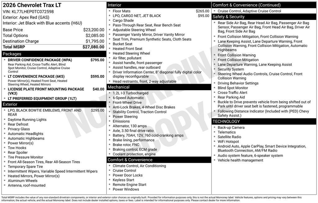 Used 2026 Chevrolet Trax LT w/ Driver Confidence Package FWD image 38