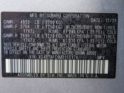 Used 2021 Subaru Outback Premium w/ Popular Package #1 image 54