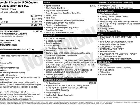 Used 2020 Chevrolet Silverado 1500 Custom w/ Custom Value Package AWD/4WD image 36