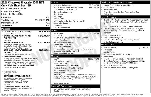 New 2026 Chevrolet Silverado 1500 RST AWD/4WD image 36
