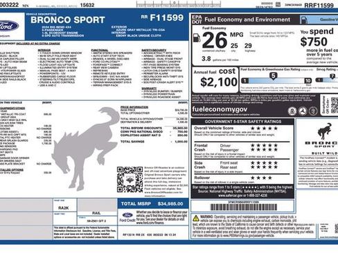 Used 2024 Ford Bronco Sport Big Bend w/ Convenience Package image 2