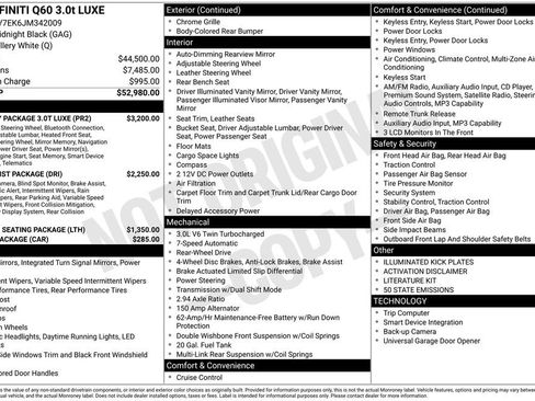 Used 2018 INFINITI Q60 3.0t Luxe w/ Sensory Package 3.0T Luxe image 15