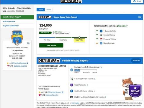 Used 2024 Subaru Legacy Limited image 12