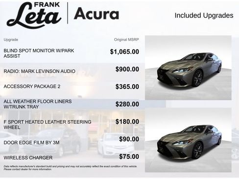 Used 2020 Lexus ES 350 F Sport w/ Accessory Package 2 FWD image 8
