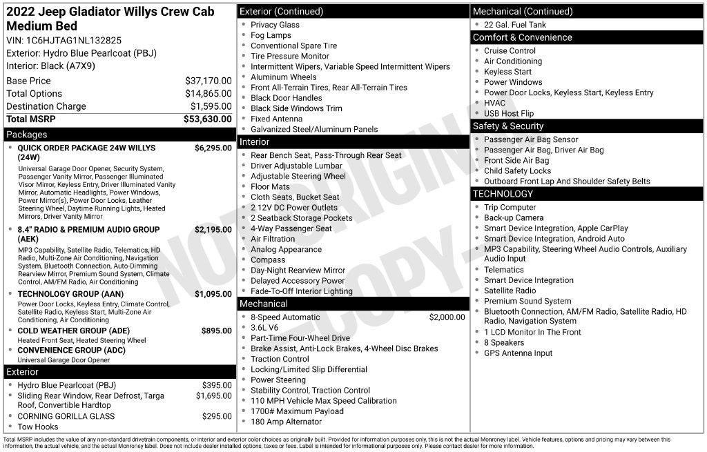 Used 2022 Jeep Gladiator Sport AWD/4WD image 6