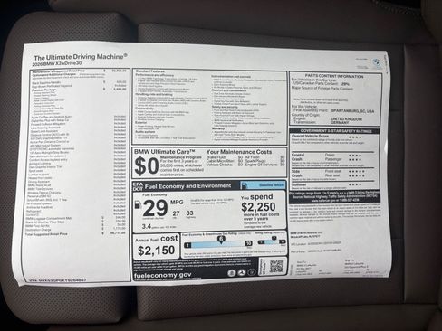 Used 2026 BMW X3 xDrive30i w/ Premium Package AWD/4WD image 30