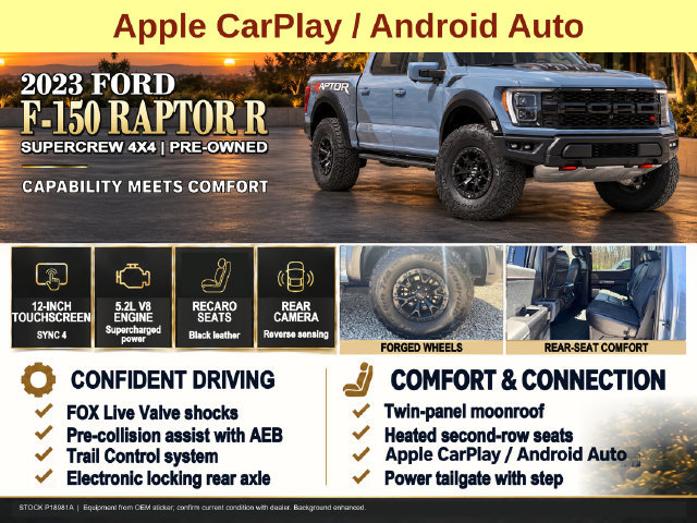 Used 2023 Ford F150 Raptor w/ Equipment Group 802A Raptor R AWD/4WD image 8