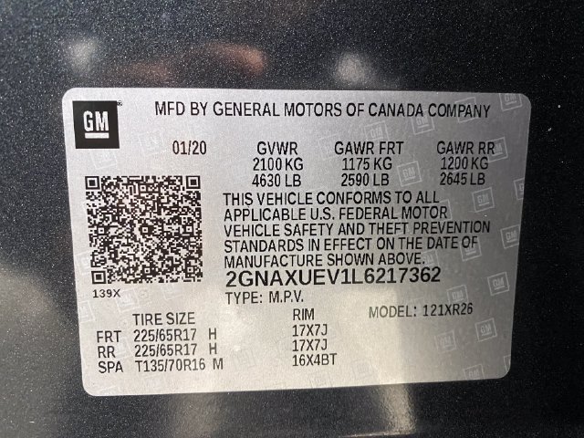 Certified 2020 Chevrolet Equinox LT AWD/4WD image 33