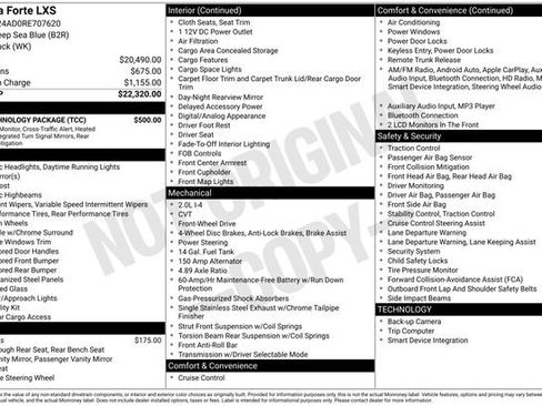 Used 2024 Kia Forte LXS w/ LXS Technology Package FWD image 10
