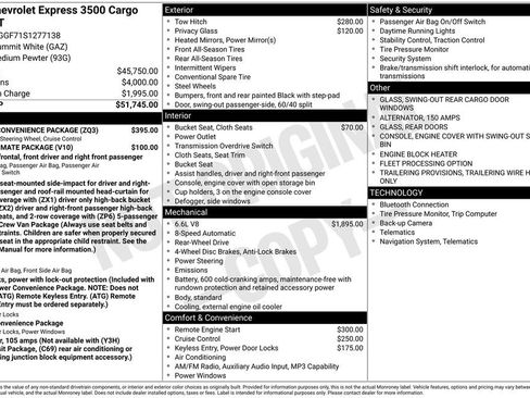 New 2025 Chevrolet Express 3500 w/ Driver Convenience Package RWD image 6