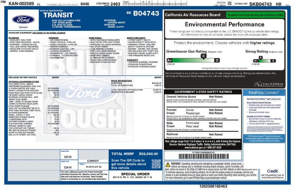 Used 2025 Ford Transit 250 Low Roof w/ Exterior Upgrade Package RWD image 5