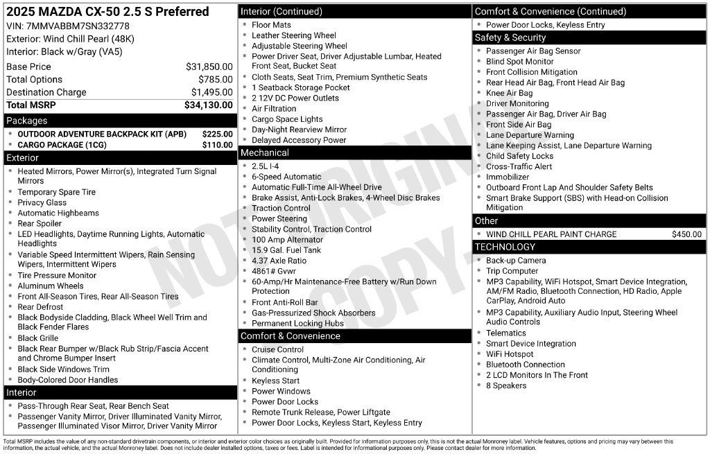 Certified 2025 MAZDA CX-50 AWD 2.5 S image 6