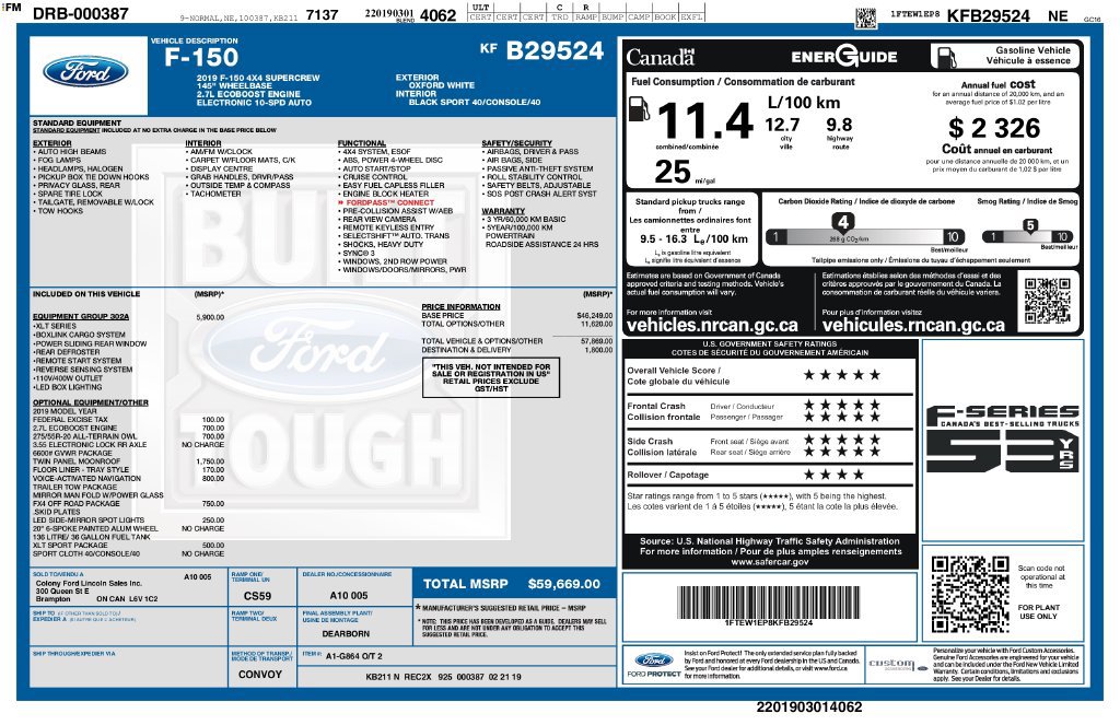 Used 2019 Ford F150 XLT w/ Equipment Group 302A Luxury AWD/4WD image 3