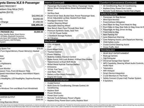 Used 2024 Toyota Sienna XLE w/ XLE Plus Package FWD image 7