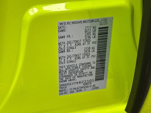 New 2026 Nissan Frontier Pro-X w/ Pro Premium Package RWD image 27