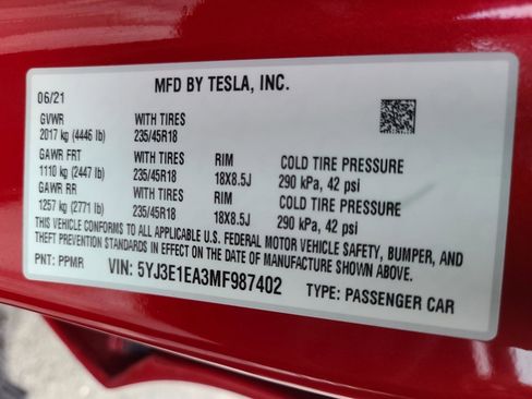 Used 2021 Tesla Model 3 Standard Range Plus image 25