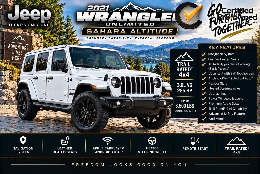 Certified 2021 Jeep Wrangler Unlimited Sahara AWD/4WD image 2