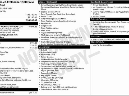 Used 2003 Chevrolet Avalanche 4x4 w/ Suspension Package, Off-Road image 3