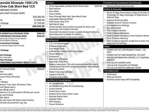 Used 2022 Chevrolet Silverado 1500 Custom w/ LPO, Dark Essentials Package AWD/4WD image 9