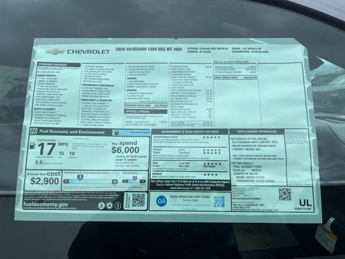 New 2026 Chevrolet Silverado 1500 W/T w/ WT Value Package AWD/4WD image 21