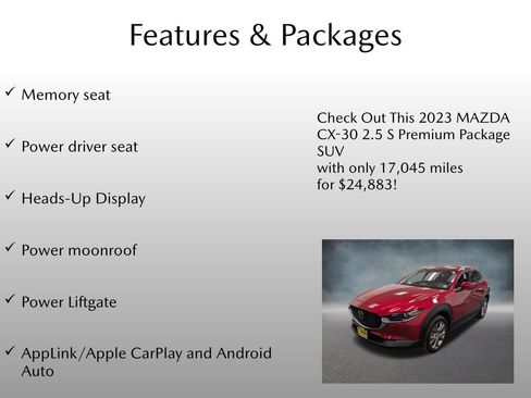 Certified 2023 MAZDA CX-30 AWD 2.5 S w/ Premium Package image 8