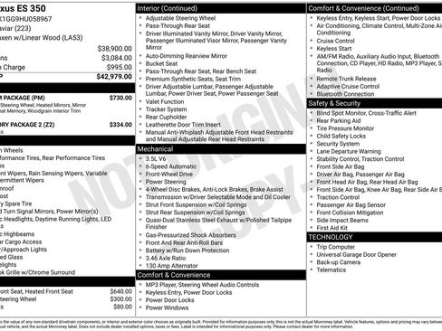 Used 2017 Lexus ES 350 w/ Premium Package image 3