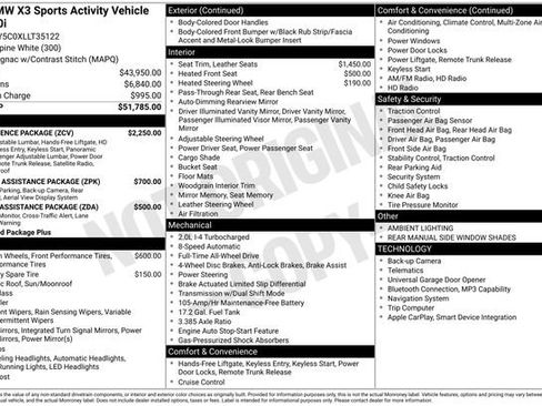 Used 2020 BMW X3 xDrive30i w/ Convenience Package AWD/4WD image 1