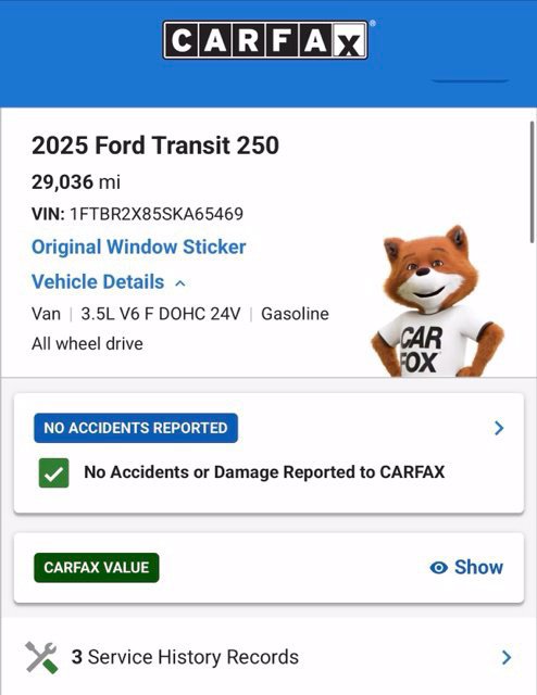 Used 2025 Ford Transit 250 148 High Roof AWD w/ Load Area Protection Package image 4