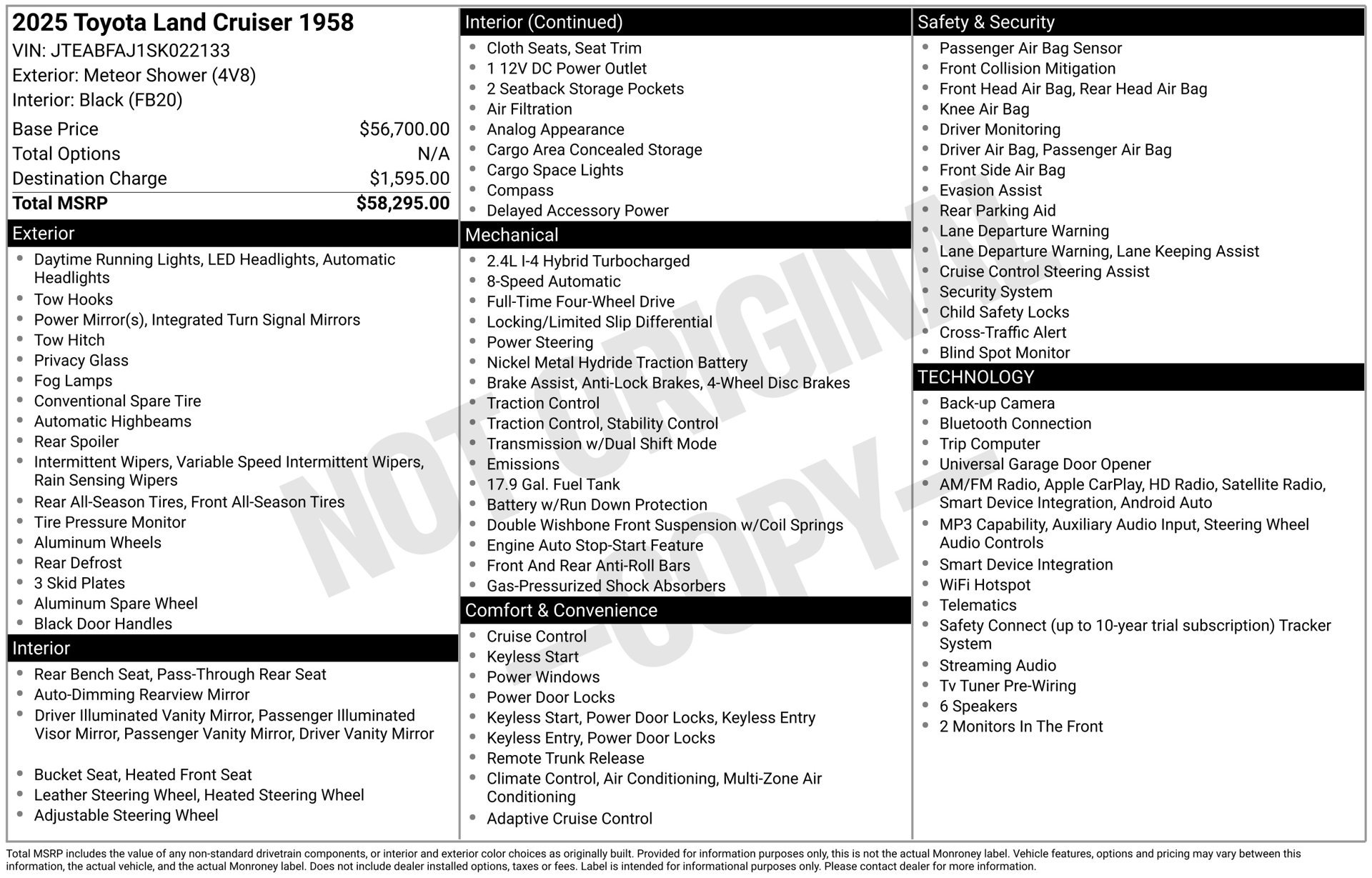 Used 2025 Toyota Land Cruiser 1958 AWD/4WD image 31