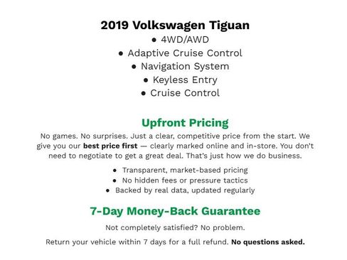 Used 2019 Volkswagen Tiguan SEL w/ 3rd Row Seat Package AWD/4WD image 2