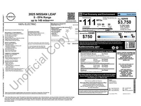 Used 2025 Nissan Leaf S FWD image 2