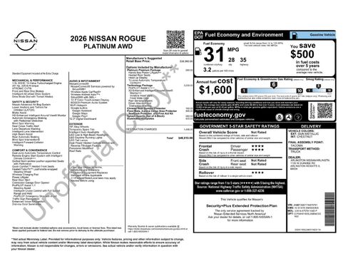 New 2026 Nissan Rogue Platinum w/ Tech Package image 44