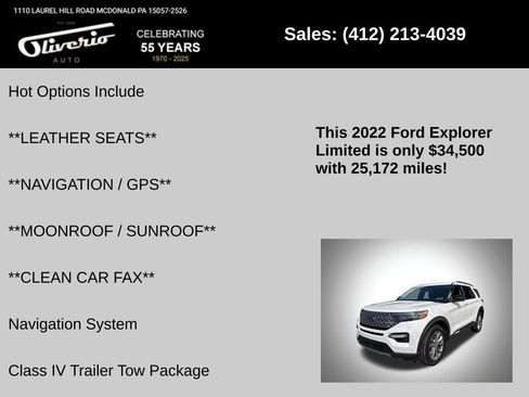 Used 2022 Ford Explorer Limited w/ Equipment Group 301A AWD/4WD image 5