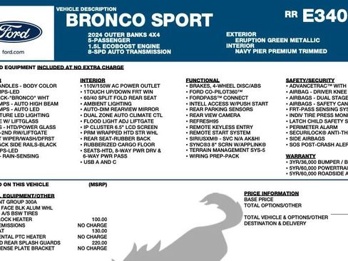 Used 2024 Ford Bronco Sport Outer Banks image 2