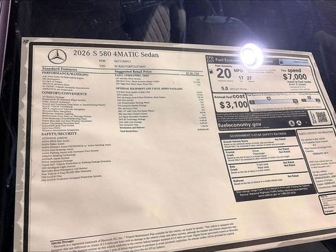 New 2026 Mercedes-Benz S 580 4MATIC Sedan image 12