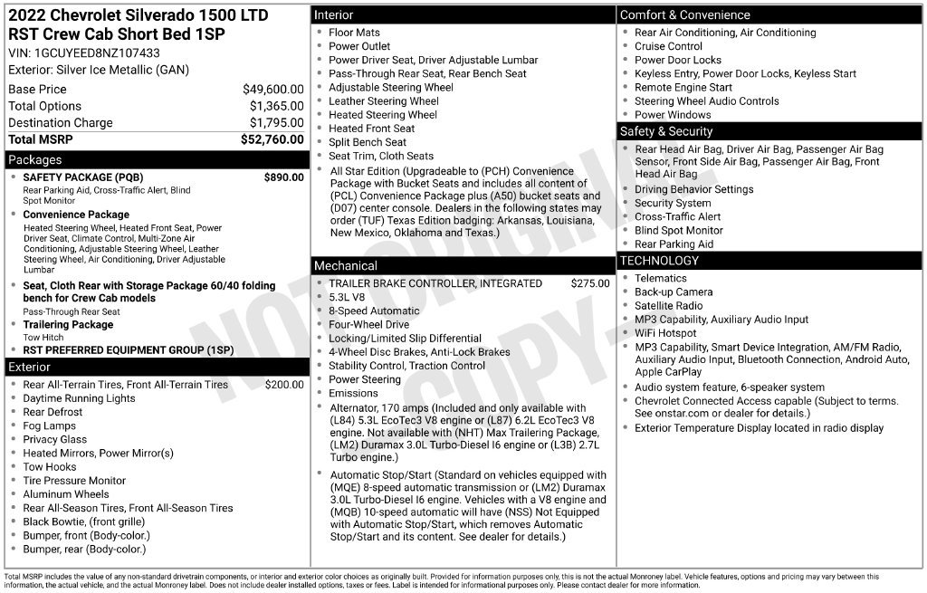Used 2022 Chevrolet Silverado 1500 RST w/ Safety Package AWD/4WD image 5