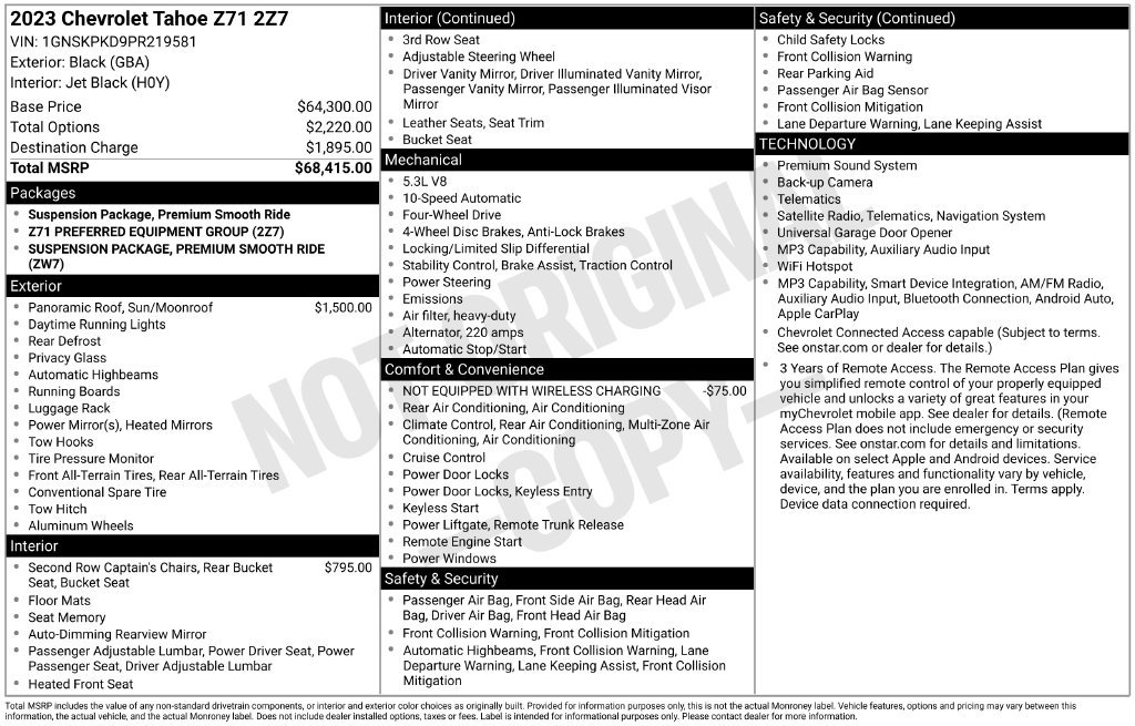 Used 2023 Chevrolet Tahoe Z71 AWD/4WD image 24