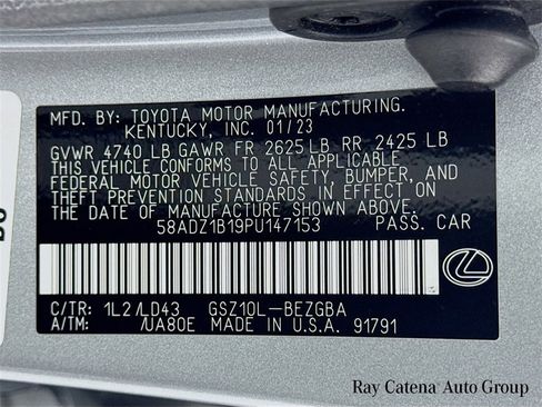 Certified 2023 Lexus ES 350 w/ Premium Package image 35