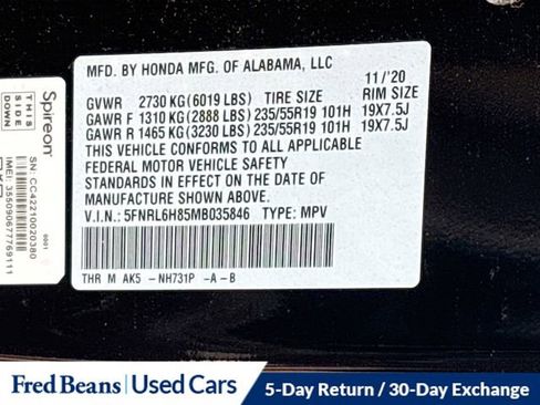 Used 2021 Honda Odyssey Touring image 37
