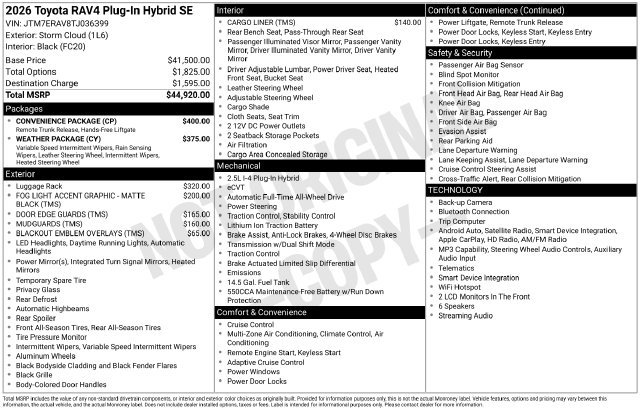 New 2026 Toyota RAV4 SE w/ Convenience Package AWD/4WD image 1