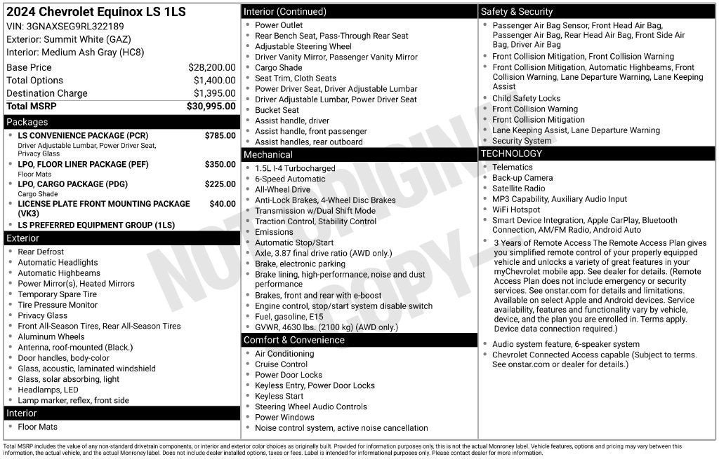 Used 2024 Chevrolet Equinox LS w/ LS Convenience Package AWD/4WD image 2