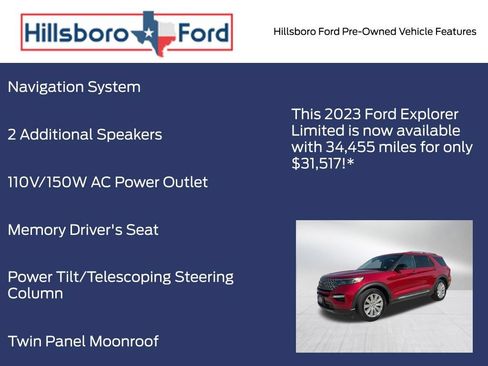 Certified 2023 Ford Explorer Limited w/ Limited Technology Package RWD image 9