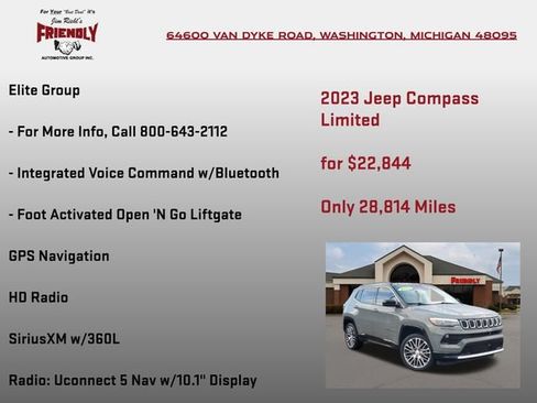 Used 2023 Jeep Compass Limited w/ Elite Group AWD/4WD image 25