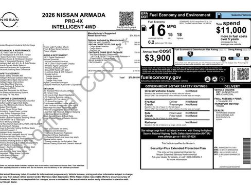 Used 2026 Nissan Armada PRO-4X w/ Captain's Chari Seat Package AWD/4WD image 4