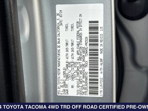 Used 2024 Toyota Tacoma TRD Off-Road w/ TRD Off Road Upgrade Package AWD/4WD image 31