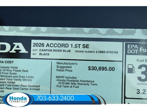 New 2026 Honda Accord SE image 38