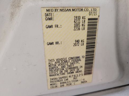 Used 2015 Nissan Altima 2.5 S w/ Power Driver Seat Package FWD image 33