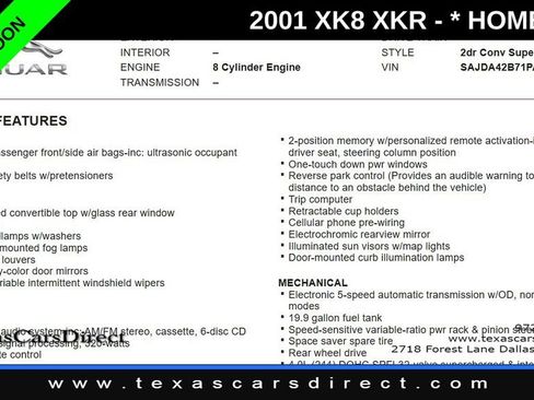Used 2001 Jaguar XK8 Convertible image 8