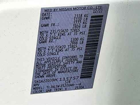 Used 2023 Nissan Murano Platinum w/ Cargo Package image 33